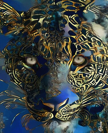 Arte digitale intitolato "Leopardo grand lujo" da L.Roche, Opera d'arte originale, Acrilico