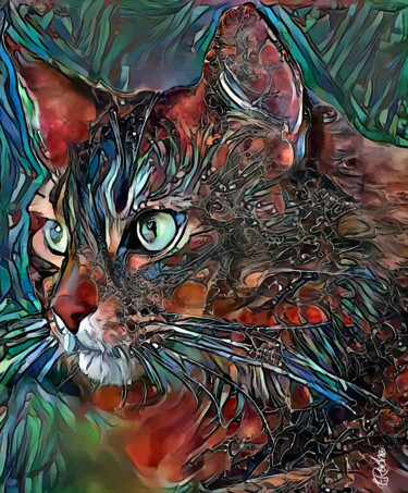 Digitale Kunst mit dem Titel "Carmino - Cat - Mix…" von L.Roche, Original-Kunstwerk, Acryl