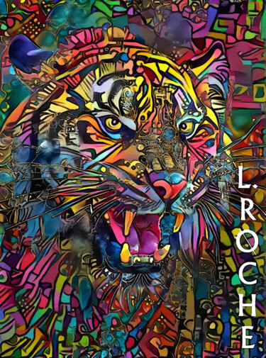 Digital Arts titled "Ganador - Tiger, Mi…" by L.Roche, Original Artwork, Acrylic