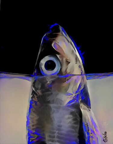 Digitale Kunst getiteld "Pesca de noche - Fi…" door L.Roche, Origineel Kunstwerk, Acryl