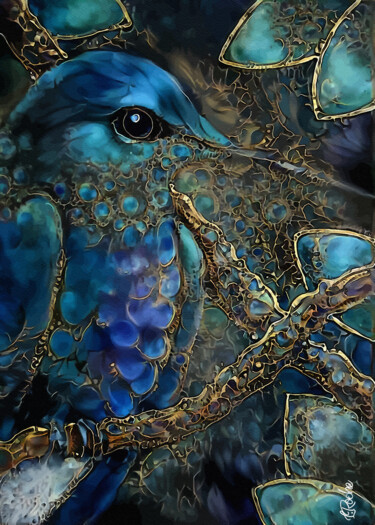 "Pacific blue" başlıklı Dijital Sanat L.Roche tarafından, Orijinal sanat, Akrilik