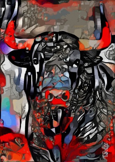 Arte digitale intitolato "Red Bull, mix media…" da L.Roche, Opera d'arte originale, Acrilico