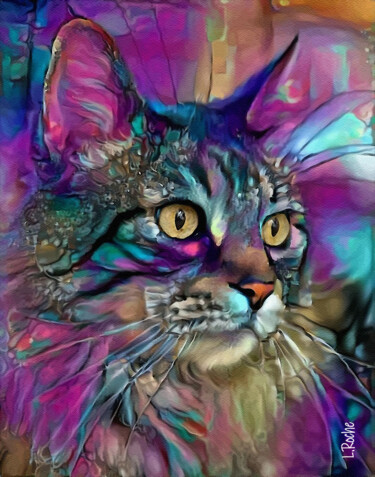 Цифровое искусство под названием "Luigi, cat, mix med…" - L.Roche, Подлинное произведение искусства, Акрил