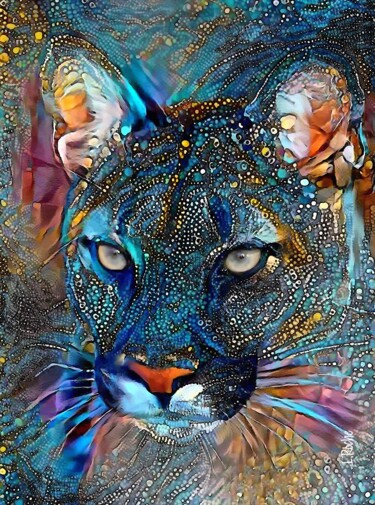 Arts numériques intitulée "Puma dulce - Mix me…" par L.Roche, Œuvre d'art originale, Acrylique
