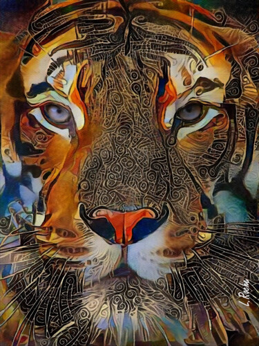 「irkan - Tiger」というタイトルのデジタルアーツ L.Rocheによって, オリジナルのアートワーク, アクリル