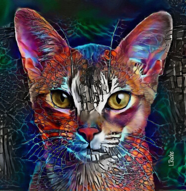 Digital Arts titled "Zum-Zum, cat - Mix…" by L.Roche, Original Artwork, Acrylic