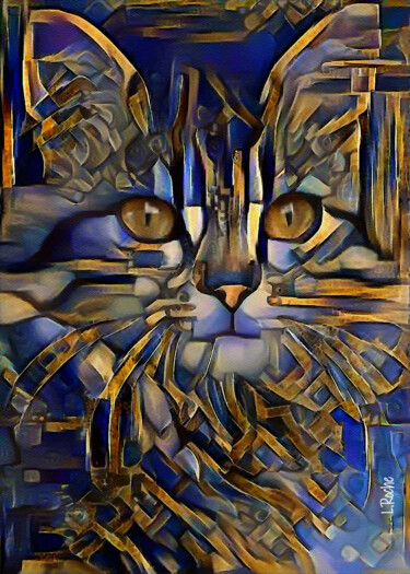 Digital Arts titled "Samsara, cat - Mix…" by L.Roche, Original Artwork, Acrylic
