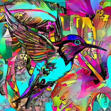 Arte digital titulada "Colibri cocktail" por L.Roche, Obra de arte original, Acrílico