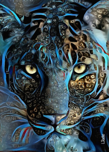 Arts numériques intitulée "Zohar , leopard - M…" par L.Roche, Œuvre d'art originale, Acrylique