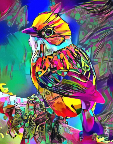 Arts numériques intitulée "Birdy sorbet - Mix…" par L.Roche, Œuvre d'art originale, Acrylique