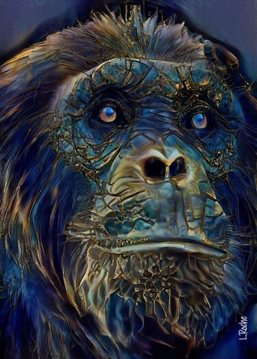 Digitale Kunst mit dem Titel "Figo, Monkey" von L.Roche, Original-Kunstwerk, Acryl