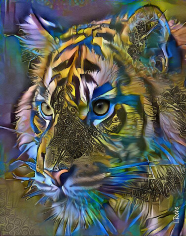 Digital Arts titled "Sweet Tiger 2" by L.Roche, Original Artwork, Acrylic