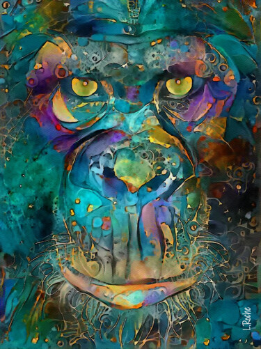 Digital Arts titled "Malkko, gorilla" by L.Roche, Original Artwork, Acrylic