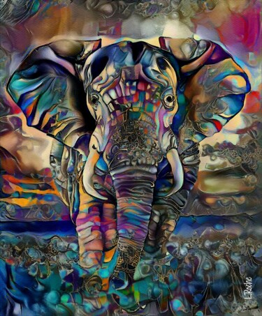 Arts numériques intitulée "Royal elephant" par L.Roche, Œuvre d'art originale, Acrylique