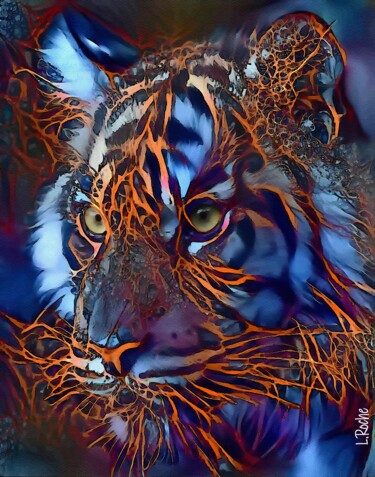 Arte digital titulada "Sangre de Tigre" por L.Roche, Obra de arte original, Acrílico