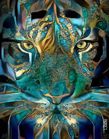 「Pacific Tiger」というタイトルのデジタルアーツ L.Rocheによって, オリジナルのアートワーク, アクリル