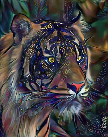Arts numériques intitulée "Tiger Premium" par L.Roche, Œuvre d'art originale, Acrylique