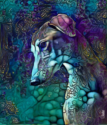 Digital Arts titled "Filmon, dog" by L.Roche, Original Artwork, Acrylic