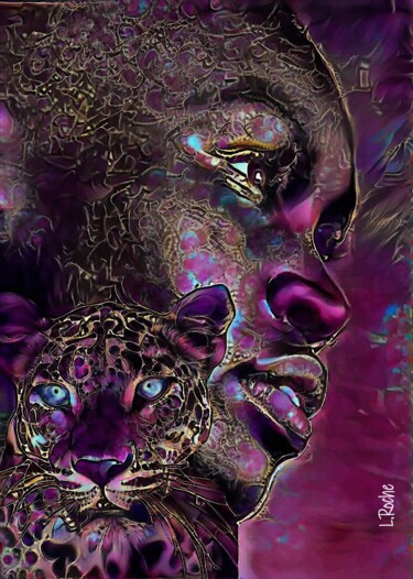 Digital Arts titled "Leoparda" by L.Roche, Original Artwork, Acrylic