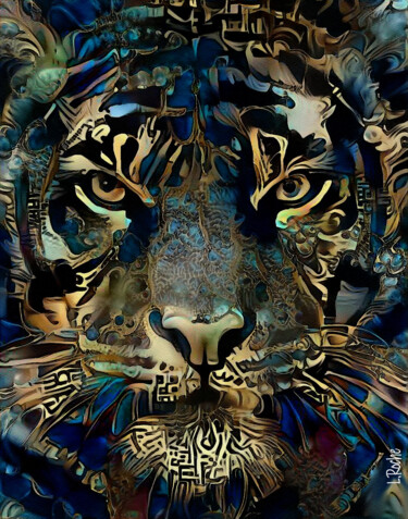 "Serkan, Tiger" başlıklı Tablo L.Roche tarafından, Orijinal sanat, Akrilik