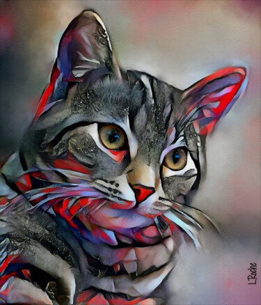 Digital Arts titled "Herby, cat" by L.Roche, Original Artwork, Acrylic