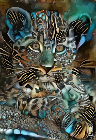 Arte digital titulada "Zambar, tiger" por L.Roche, Obra de arte original, Acrílico
