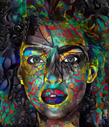 Arts numériques intitulée "Papillon de nuit" par L.Roche, Œuvre d'art originale, Acrylique