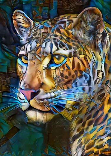 Digital Arts titled "Tiger 9600" by L.Roche, Original Artwork, Acrylic