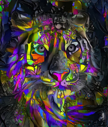 Digital Arts με τίτλο "Tiger Disco" από L.Roche, Αυθεντικά έργα τέχνης, Ακρυλικό