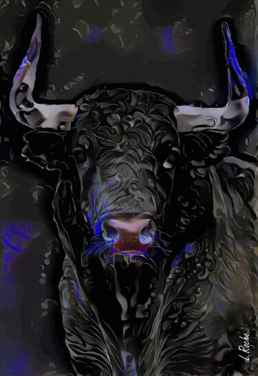 Digital Arts titled "Sombra, bull - Mix…" by L.Roche, Original Artwork, Acrylic