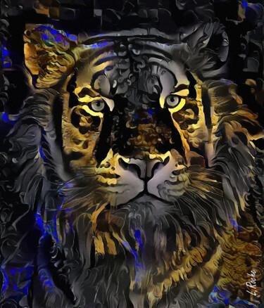 Digital Arts με τίτλο "Tigermoon 2021" από L.Roche, Αυθεντικά έργα τέχνης, Ακρυλικό