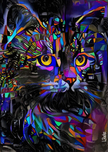 Digital Arts titled "Rysto, cat" by L.Roche, Original Artwork, Acrylic