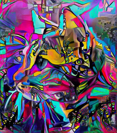 Arts numériques intitulée "Gloopy, cat" par L.Roche, Œuvre d'art originale, Acrylique