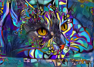 Digital Arts titled "Elma, cat" by L.Roche, Original Artwork, Acrylic