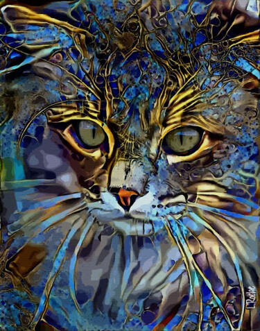 Digital Arts titled "Namo, cat" by L.Roche, Original Artwork, Acrylic