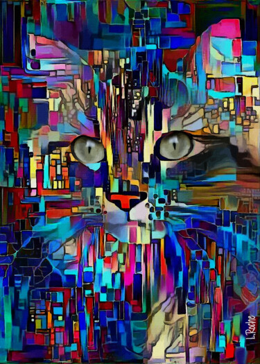 Arts numériques intitulée "El gato del quinto,…" par L.Roche, Œuvre d'art originale, Acrylique