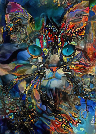 Arts numériques intitulée "Gala, cat" par L.Roche, Œuvre d'art originale, Acrylique