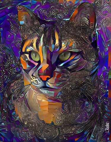 Digital Arts titled "Herfy, cat" by L.Roche, Original Artwork, Acrylic