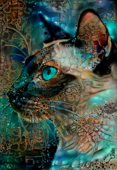 Arts numériques intitulée "Siamy, cat" par L.Roche, Œuvre d'art originale, Acrylique