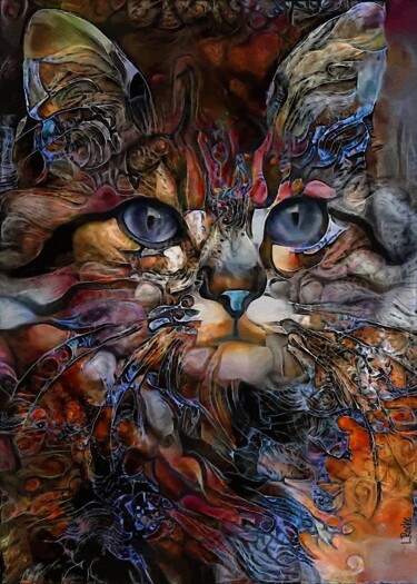 Arts numériques intitulée "Jalna, cat" par L.Roche, Œuvre d'art originale, Acrylique