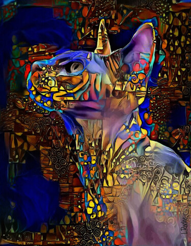 Arts numériques intitulée "Prince nu, cat" par L.Roche, Œuvre d'art originale, Acrylique
