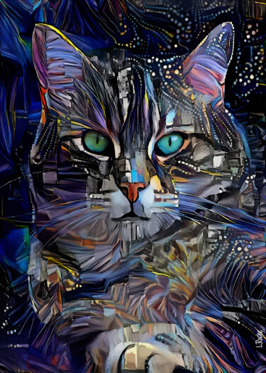 Цифровое искусство под названием "Farry, cat" - L.Roche, Подлинное произведение искусства, Акрил