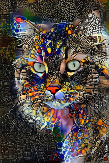 Arts numériques intitulée "Alexx, cat" par L.Roche, Œuvre d'art originale, Acrylique