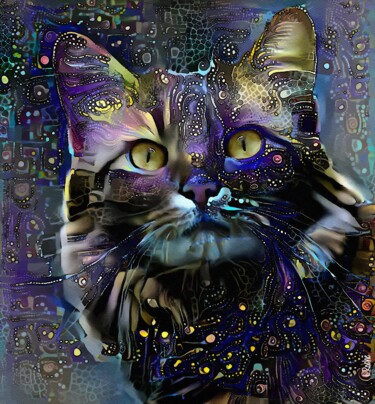 Arts numériques intitulée "Sagu, cat" par L.Roche, Œuvre d'art originale, Acrylique