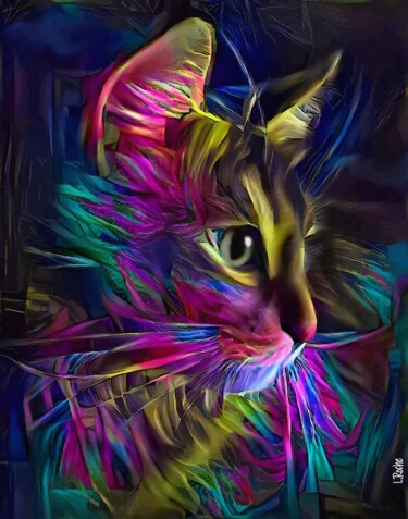 Arts numériques intitulée "Demiro, cat" par L.Roche, Œuvre d'art originale, Acrylique