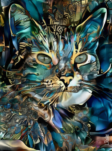 Arts numériques intitulée "Byrham, cat" par L.Roche, Œuvre d'art originale, Acrylique