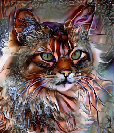 "Simbak, cat" başlıklı Tablo L.Roche tarafından, Orijinal sanat, Akrilik