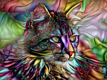 Digital Arts titled "Sylka, cat" by L.Roche, Original Artwork, Acrylic