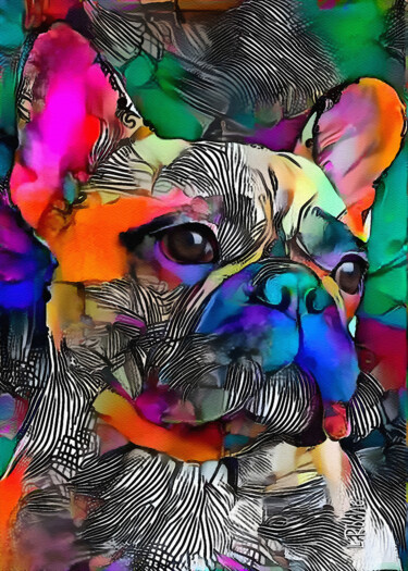 Digitale Kunst getiteld "El Bouly, dog" door L.Roche, Origineel Kunstwerk, 2D Digital Work