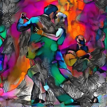 Arte digital titulada "Tango gitano" por L.Roche, Obra de arte original, Trabajo Digital 2D